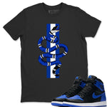 Jordan 1 Royal Black Sneaker Match Tees Snake Sneaker Tees Jordan 1 Royal Black Sneaker Release Tees Unisex Shirts