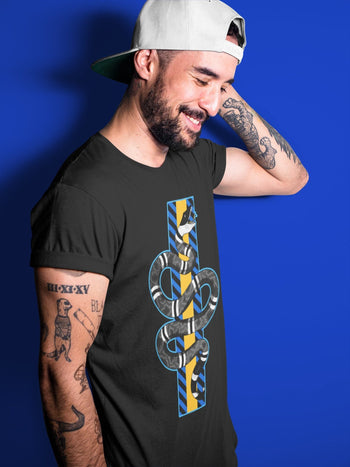 Jordan 2 OFF-WHITE Black Blue Sneaker Match Tees Snake Sneaker Tees Jordan 2 OFF-WHITE Black Blue Sneaker Release Tees Unisex Shirts
