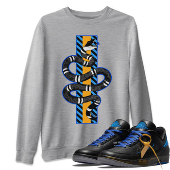 Jordan 2 OFF-WHITE Black Blue Sneaker Match Tees Snake Sneaker Tees Jordan 2 OFF-WHITE Black Blue Sneaker Release Tees Unisex Shirts