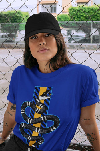 Jordan 2 OFF-WHITE Black Blue Sneaker Match Tees Snake Sneaker Tees Jordan 2 OFF-WHITE Black Blue Sneaker Release Tees Unisex Shirts