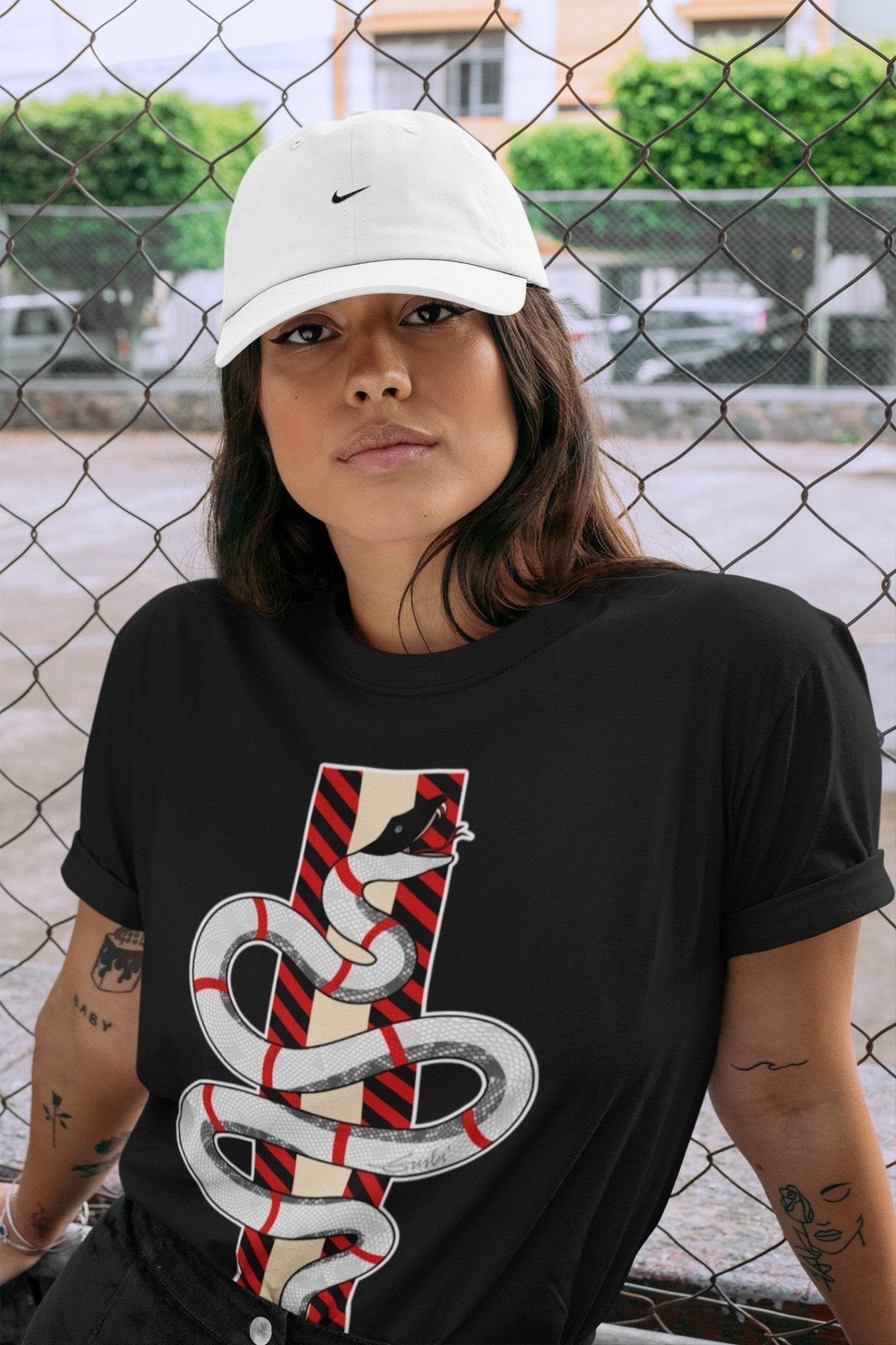 Jordan 2 OFF-WHITE Varsity Red Sneaker Match Tees Snake Sneaker Tees Jordan 2 OFF-WHITE Varsity Red Sneaker Release Tees Unisex Shirts