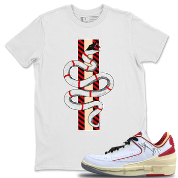 Jordan 2 OFF-WHITE Varsity Red Sneaker Match Tees Snake Sneaker Tees Jordan 2 OFF-WHITE Varsity Red Sneaker Release Tees Unisex Shirts