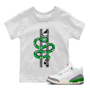 Air Jordan 3 Lucky Green Sneaker Match Tees Snake Sneaker Tees Jordan 3 Retro Lucky Green Sneaker Release Tees Kids Shirts White 1
