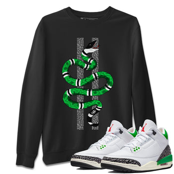 Air Jordan 3 Lucky Green Sneaker Match Tees Snake Sneaker Tees Jordan 3 Retro Lucky Green Sneaker Release Tees Unisex Shirts Black 1