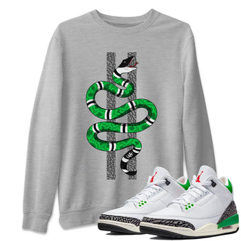 Air Jordan 3 Lucky Green Sneaker Match Tees Snake Sneaker Tees Jordan 3 Retro Lucky Green Sneaker Release Tees Unisex Shirts Heather Grey 1