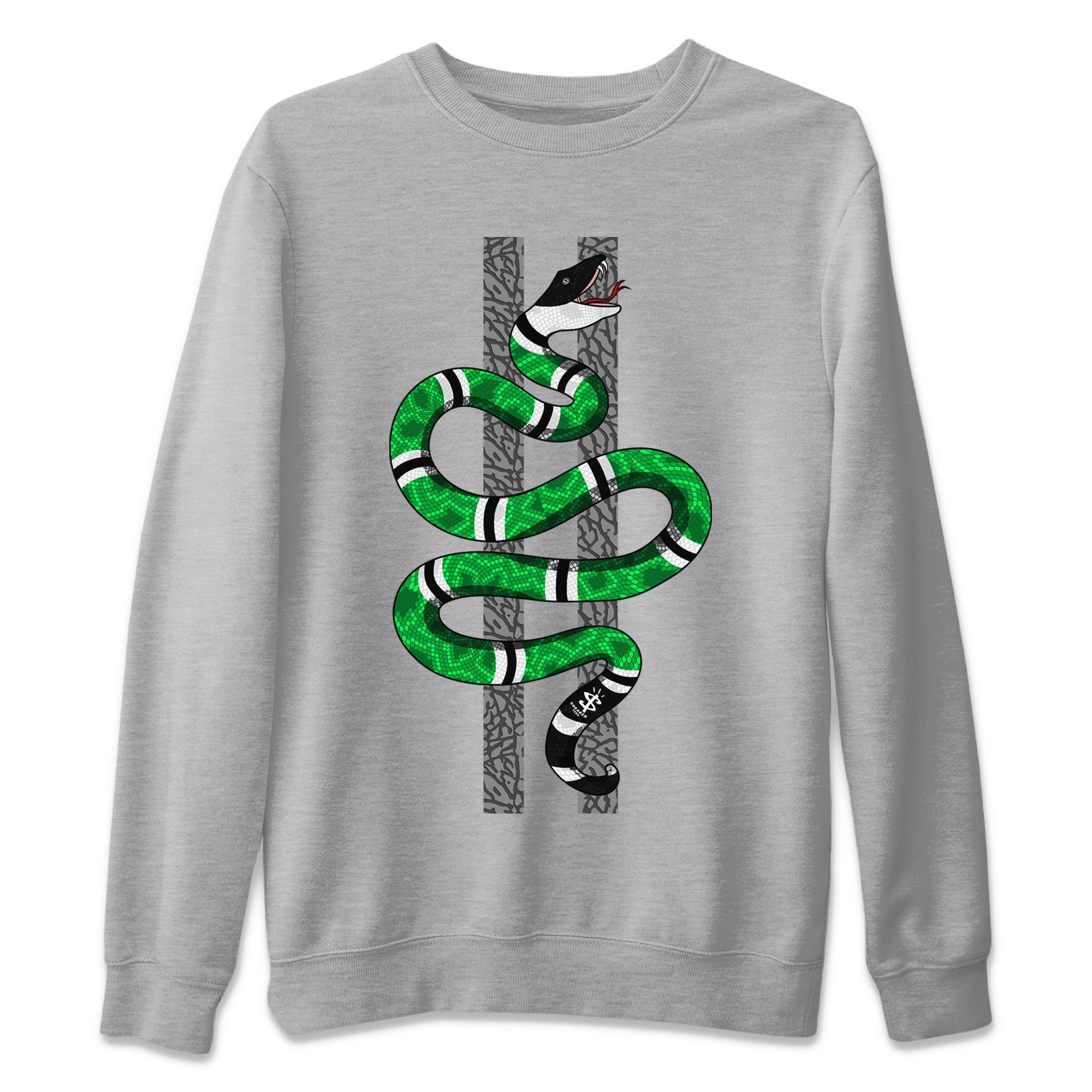 Air Jordan 3 Lucky Green Sneaker Match Tees Snake Sneaker Tees Jordan 3 Retro Lucky Green Sneaker Release Tees Unisex Shirts Heather Grey 2