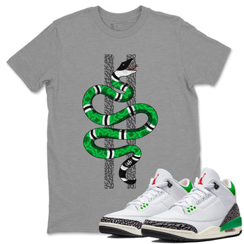 Air Jordan 3 Lucky Green Sneaker Match Tees Snake Sneaker Tees Jordan 3 Retro Lucky Green Sneaker Release Tees Unisex Shirts Heather Grey 1