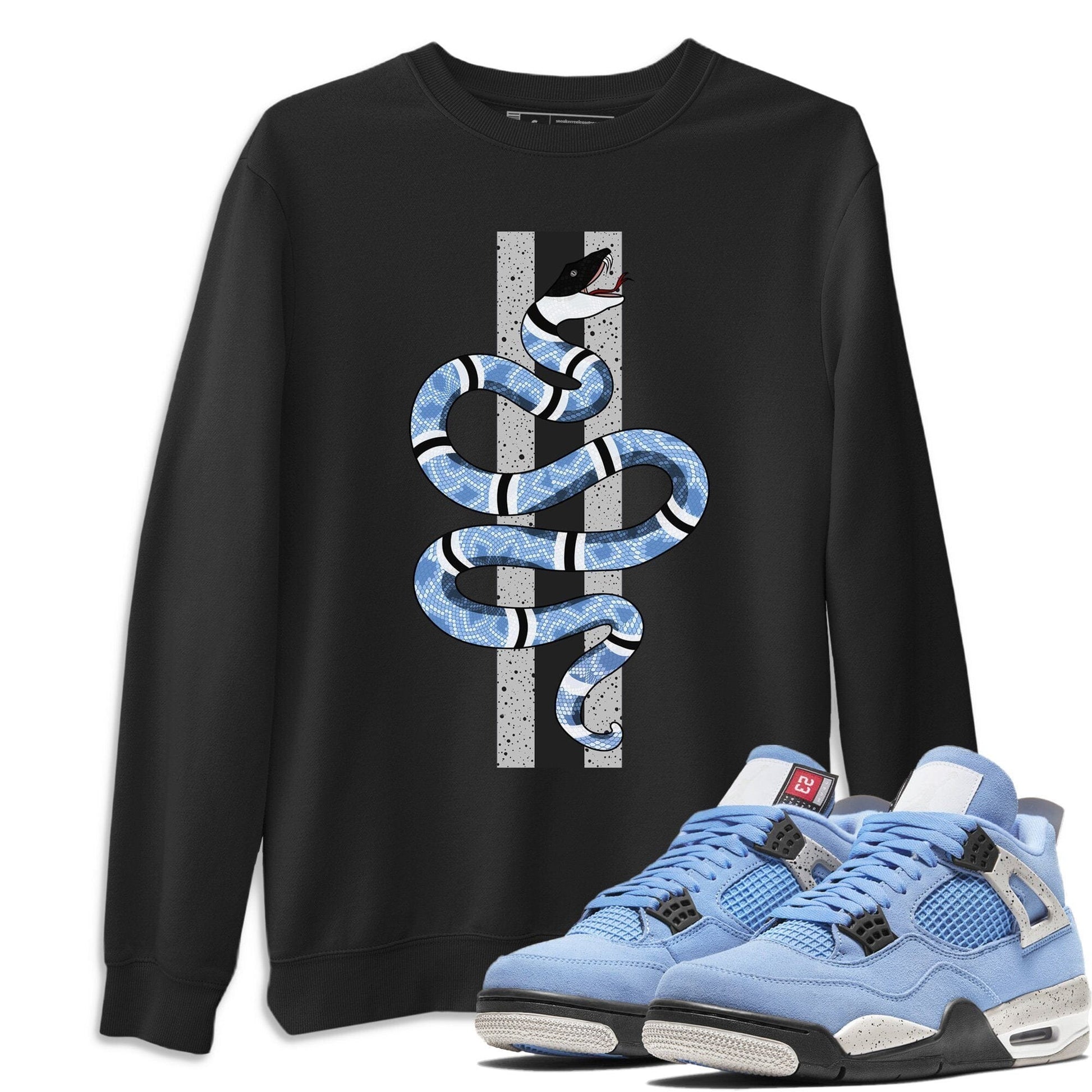 Jordan 4 University Blue Sneaker Match Tees Snake Sneaker Tees Jordan 4 University Blue Sneaker Release Tees Unisex Shirts
