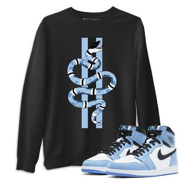 Jordan 1 University Blue Sneaker Match Tees Snake Sneaker Tees Jordan 1 University Blue Sneaker Release Tees Unisex Shirts