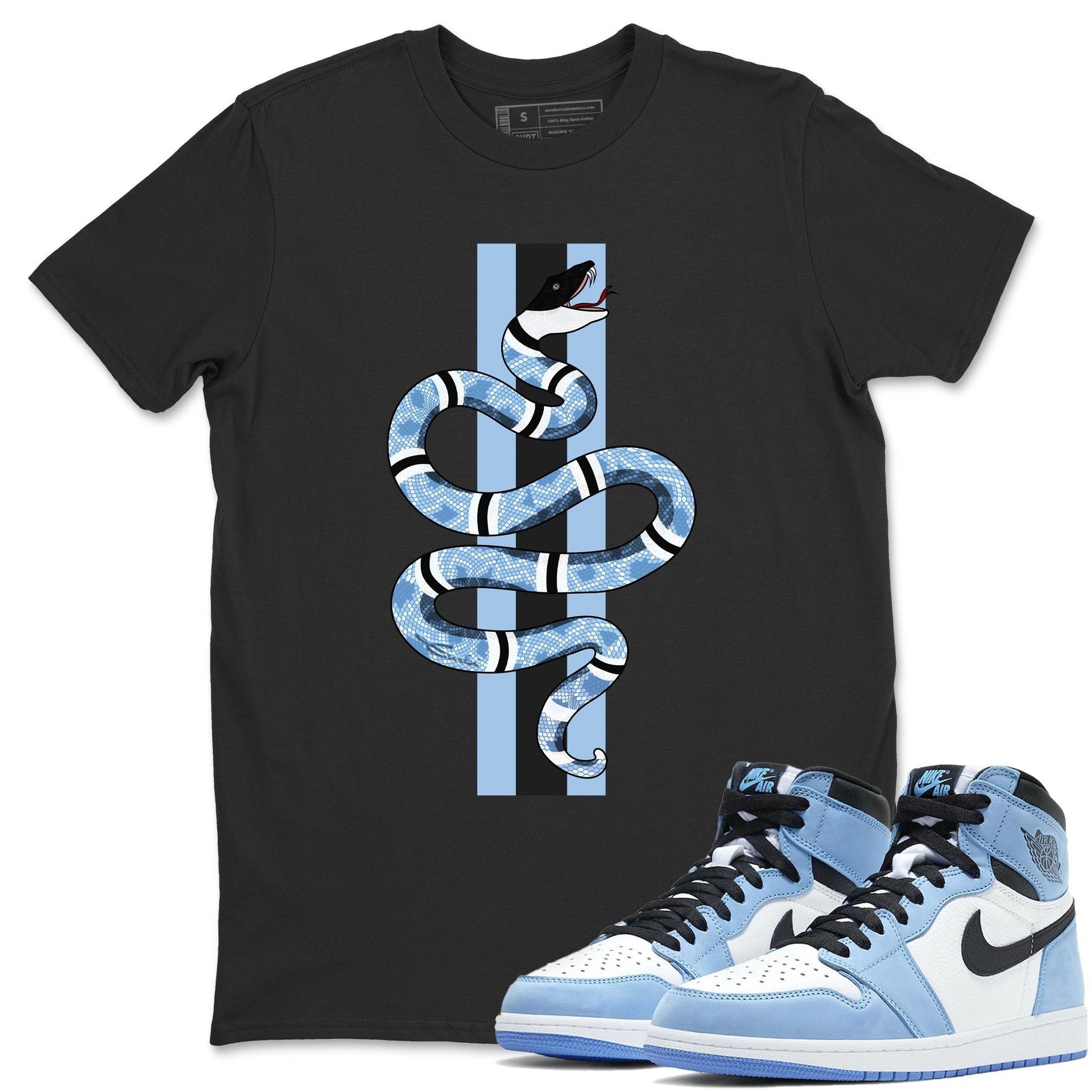 Jordan 1 University Blue Sneaker Match Tees Snake Sneaker Tees Jordan 1 University Blue Sneaker Release Tees Unisex Shirts