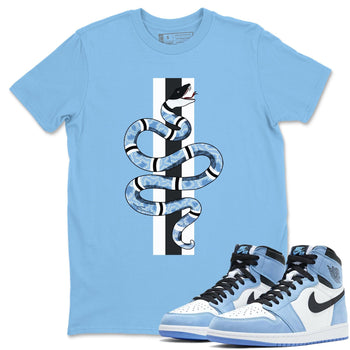 Jordan 1 University Blue Sneaker Match Tees Snake Sneaker Tees Jordan 1 University Blue Sneaker Release Tees Unisex Shirts