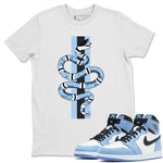 Jordan 1 University Blue Sneaker Match Tees Snake Sneaker Tees Jordan 1 University Blue Sneaker Release Tees Unisex Shirts