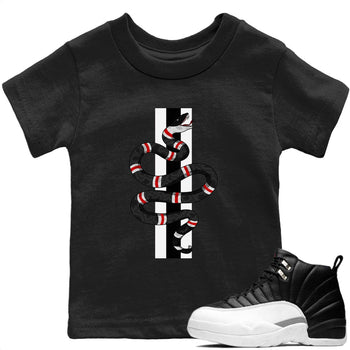 Jordan 12 Playoffs Sneaker Match Tees Snake Sneaker Tees Jordan 12 Playoffs Sneaker Release Tees Kids Shirts