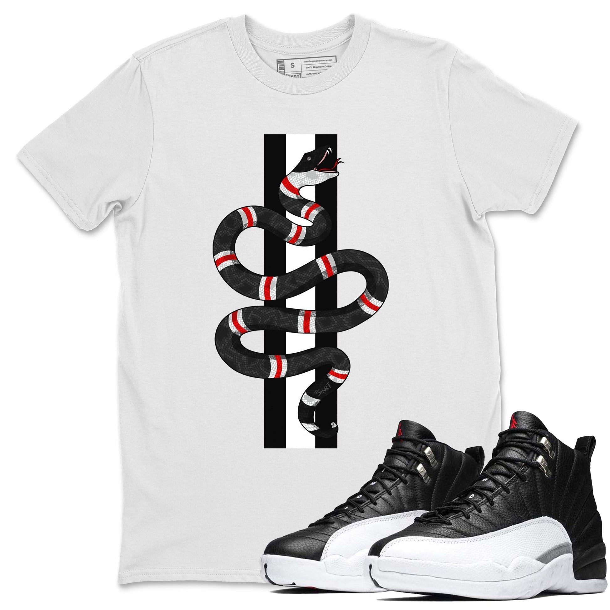 Jordan 12 Playoffs Sneaker Match Tees Snake Sneaker Tees Jordan 12 Playoffs Sneaker Release Tees Unisex Shirts