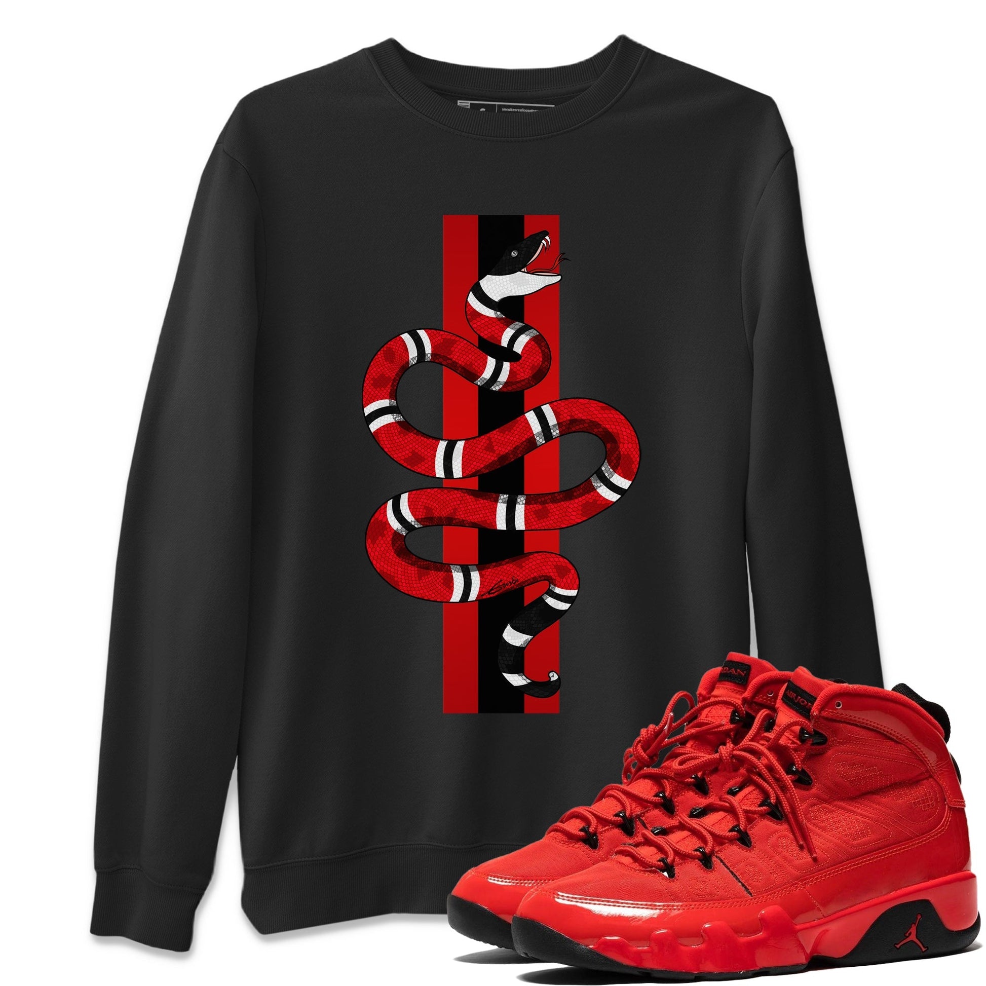 Jordan 9 Chile Red Sneaker Match Tees Snake Sneaker Tees Jordan 9 Chile Red Sneaker Release Tees Unisex Shirts