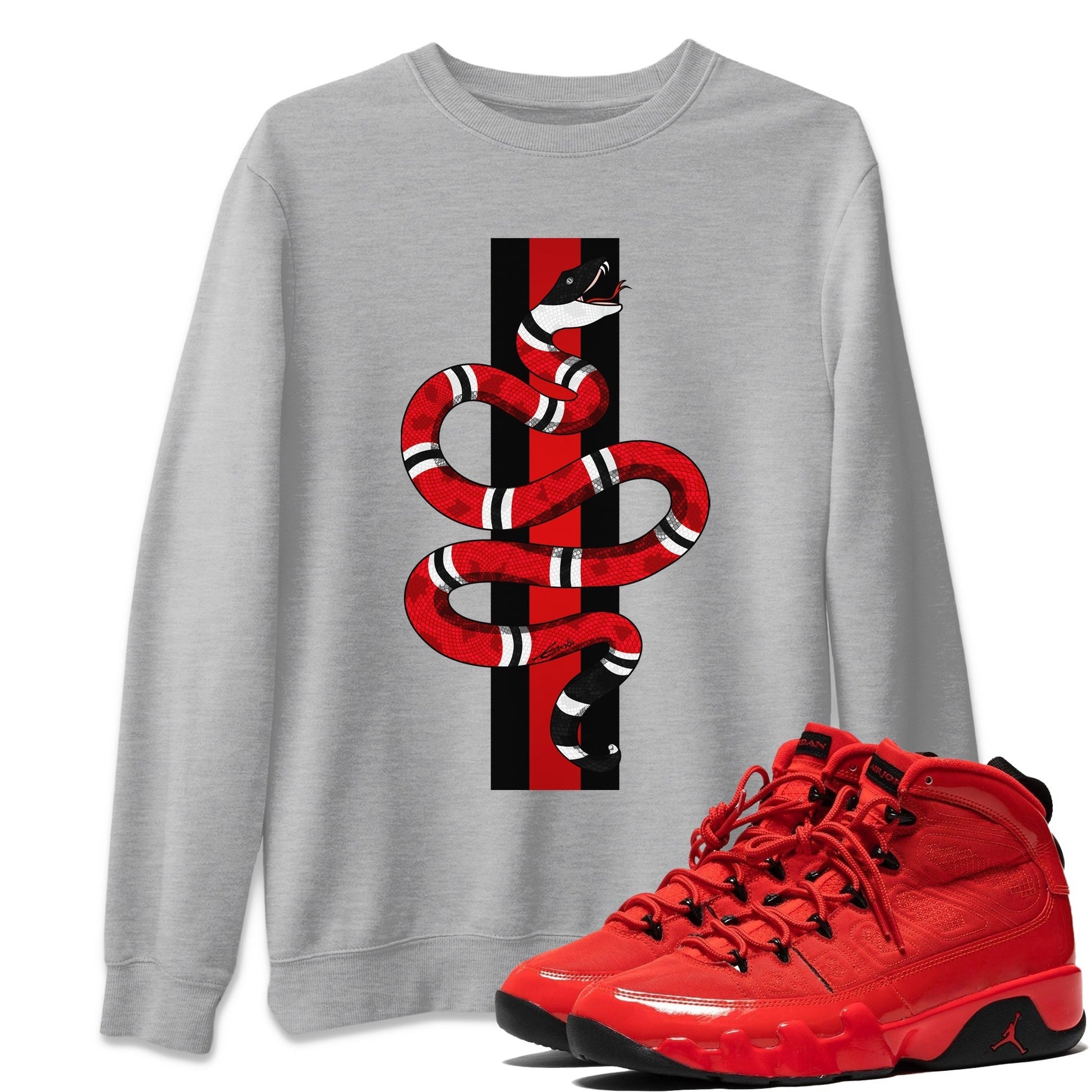 Jordan 9 Chile Red Sneaker Match Tees Snake Sneaker Tees Jordan 9 Chile Red Sneaker Release Tees Unisex Shirts