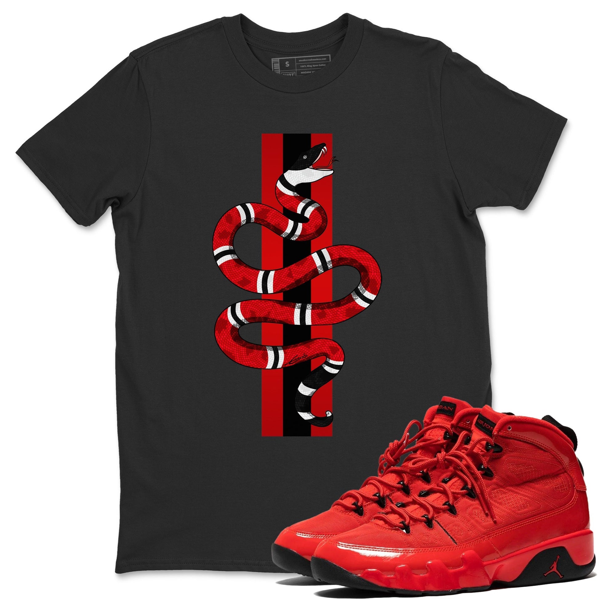 Jordan 9 Chile Red Sneaker Match Tees Snake Sneaker Tees Jordan 9 Chile Red Sneaker Release Tees Unisex Shirts