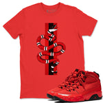 Jordan 9 Chile Red Sneaker Match Tees Snake Sneaker Tees Jordan 9 Chile Red Sneaker Release Tees Unisex Shirts