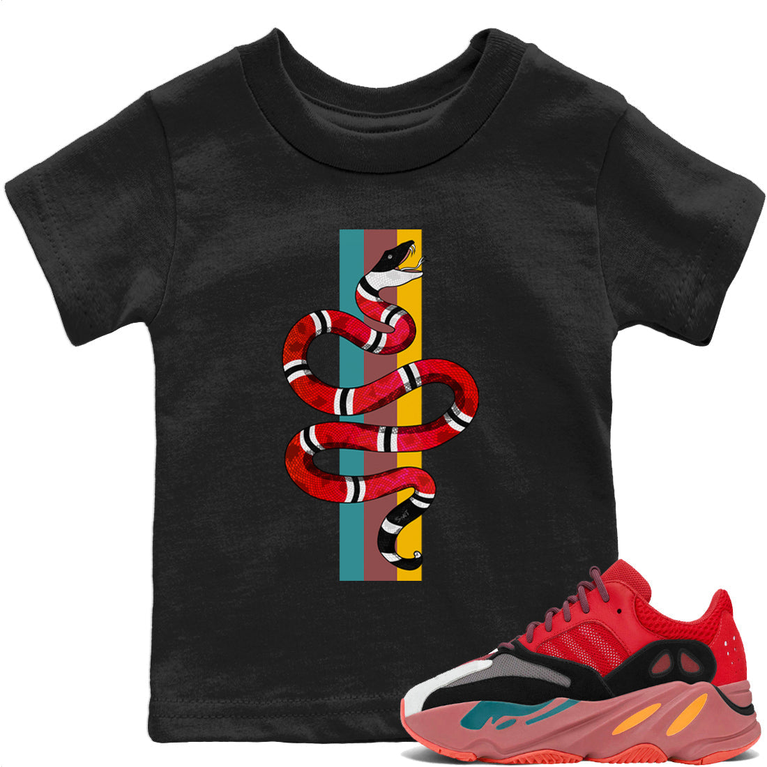 Yeezy 700 Hi-Res Red Sneaker Match Tees Snake Sneaker Tees Yeezy 700 Hi-Res Red Sneaker Release Tees Kids Shirts