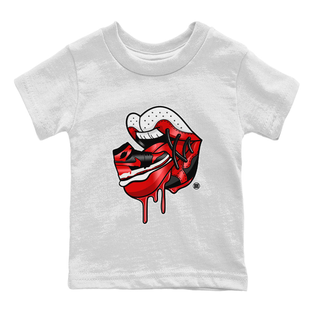 Air Jordan 1 Satin Bred Sneaker Match Tees Sneaker Addiction 2 Sneaker Tees AJ1 Retro Satin Bred SNRT Sneaker Release Tees Kids and Baby Youth Shirts White 2