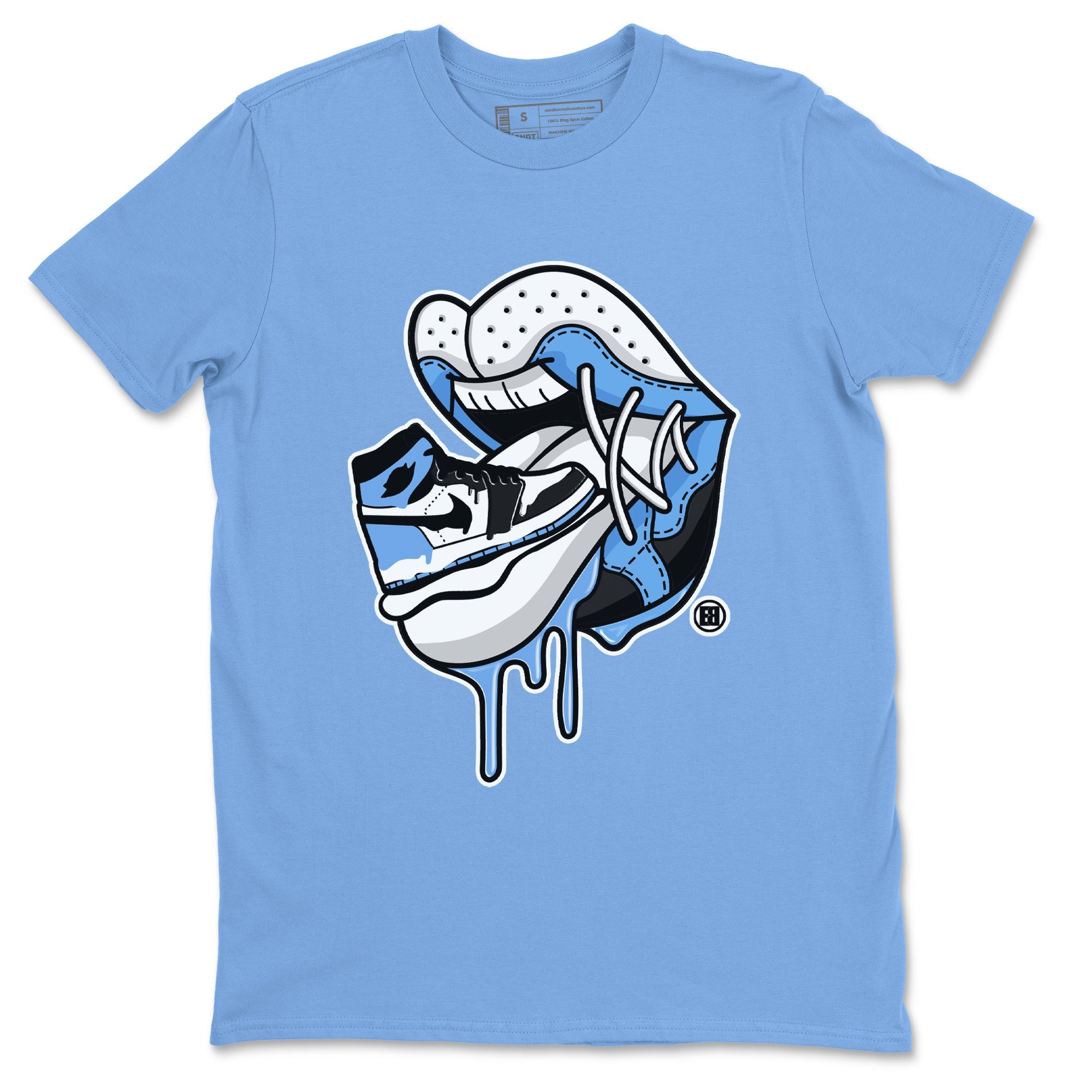 Air Jordan 1 Retro High OG UNC Toe Shirt to match Jordans Sneaker Addiction 2 Sneaker Tees Air Jordan 1 High OG UNC Toe Tees Crew Neck T-Shirts Carolina Blue 2