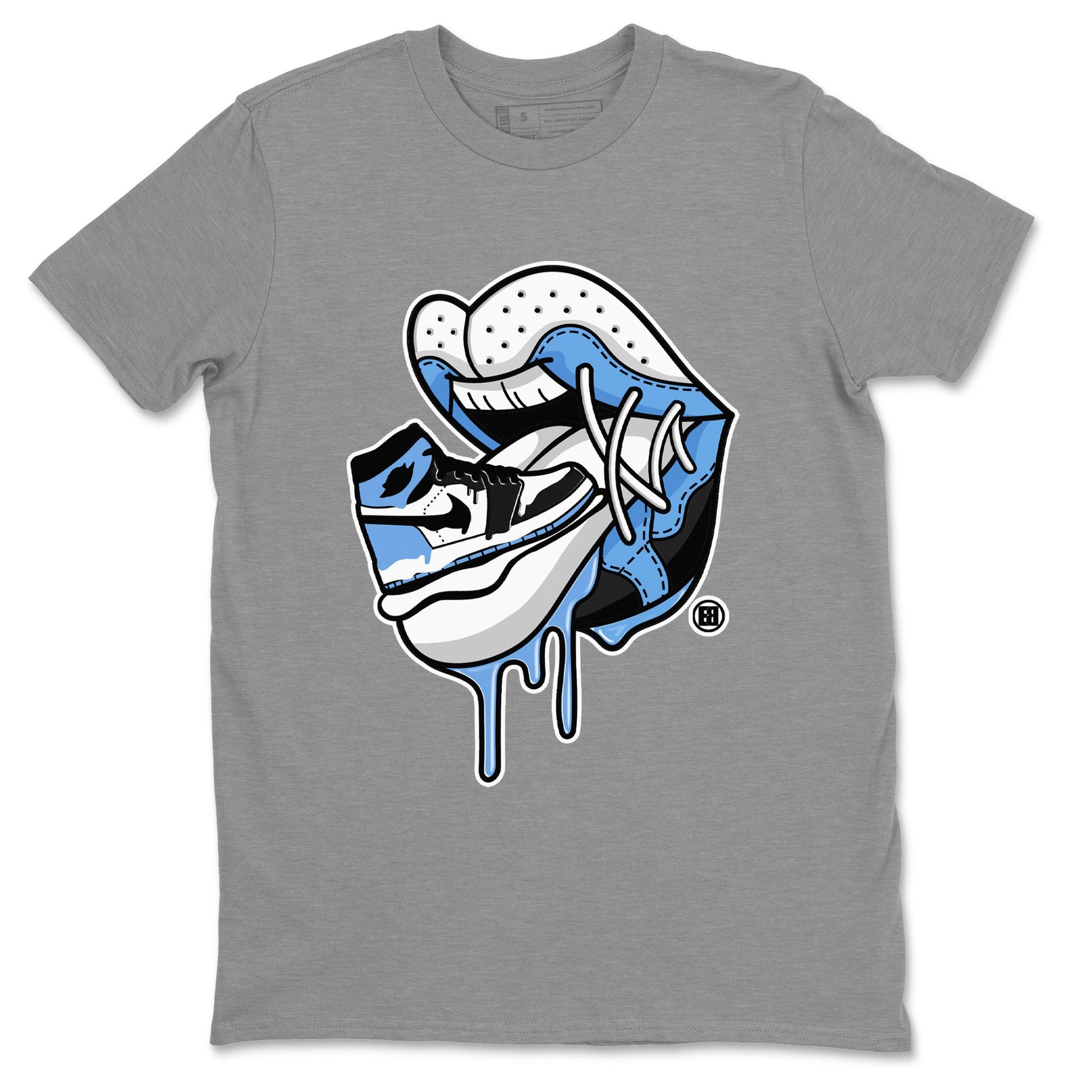 Air Jordan 1 Retro High OG UNC Toe Shirt to match Jordans Sneaker Addiction 2 Sneaker Tees Air Jordan 1 High OG UNC Toe Tees Crew Neck T-Shirts Heather Grey 2