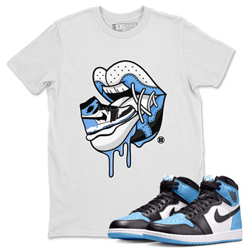 Air Jordan 1 Retro High OG UNC Toe Shirt to match Jordans Sneaker Addiction 2 Sneaker Tees Air Jordan 1 High OG UNC Toe Tees Crew Neck T-Shirts White 1