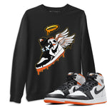 Jordan 1 Electro Orange Sneaker Match Tees Sneaker Angel Sneaker Tees Jordan 1 Electro Orange Sneaker Release Tees Unisex Shirts