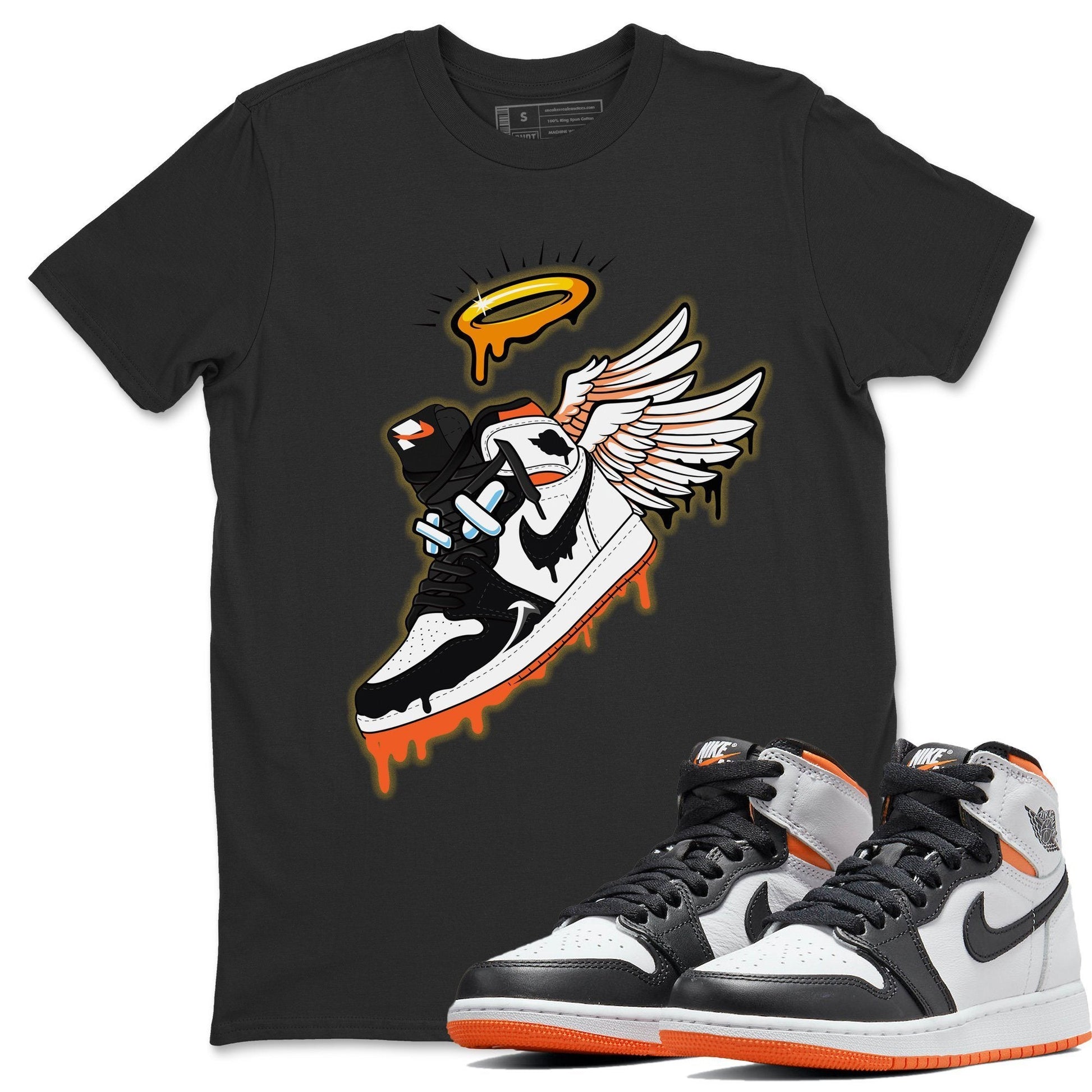 Jordan 1 Electro Orange Sneaker Match Tees Sneaker Angel Sneaker Tees Jordan 1 Electro Orange Sneaker Release Tees Unisex Shirts