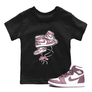 Air Jordan 1 Mauve shirt to match jordans Sneaker Balloon sneaker tees AJ1 Mauve SNRT Sneaker Tees Sneaker Matching Clothing Brand Baby Toddler Black 1 T-Shirt