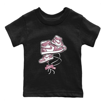 Air Jordan 1 Mauve shirt to match jordans Sneaker Balloon sneaker tees AJ1 Mauve SNRT Sneaker Tees Sneaker Matching Clothing Brand Baby Toddler Black 2 T-Shirt
