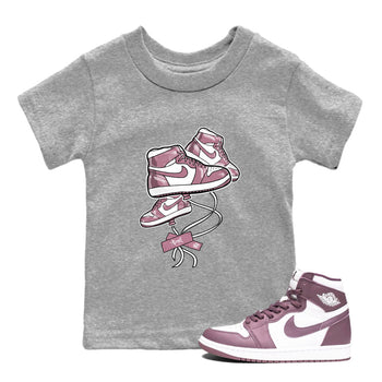 Air Jordan 1 Mauve shirt to match jordans Sneaker Balloon sneaker tees AJ1 Mauve SNRT Sneaker Tees Sneaker Matching Clothing Brand Baby Toddler Heather Grey 1 T-Shirt