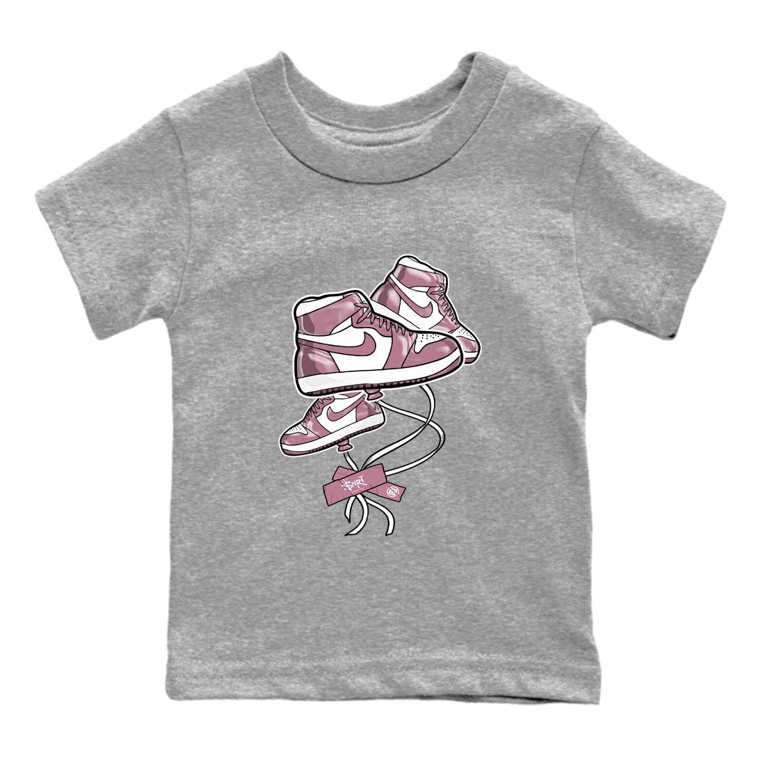 Air Jordan 1 Mauve shirt to match jordans Sneaker Balloon sneaker tees AJ1 Mauve SNRT Sneaker Tees Sneaker Matching Clothing Brand Baby Toddler Heather Grey 2 T-Shirt