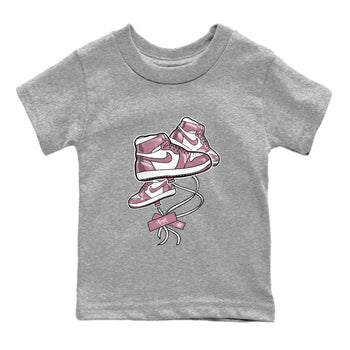 Air Jordan 1 Mauve shirt to match jordans Sneaker Balloon sneaker tees AJ1 Mauve SNRT Sneaker Tees Sneaker Matching Clothing Brand Baby Toddler Heather Grey 2 T-Shirt