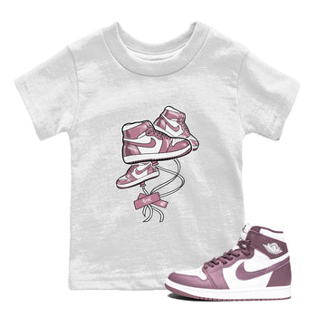 Air Jordan 1 Mauve shirt to match jordans Sneaker Balloon sneaker tees AJ1 Mauve SNRT Sneaker Tees Sneaker Matching Clothing Brand Baby Toddler White 1 T-Shirt