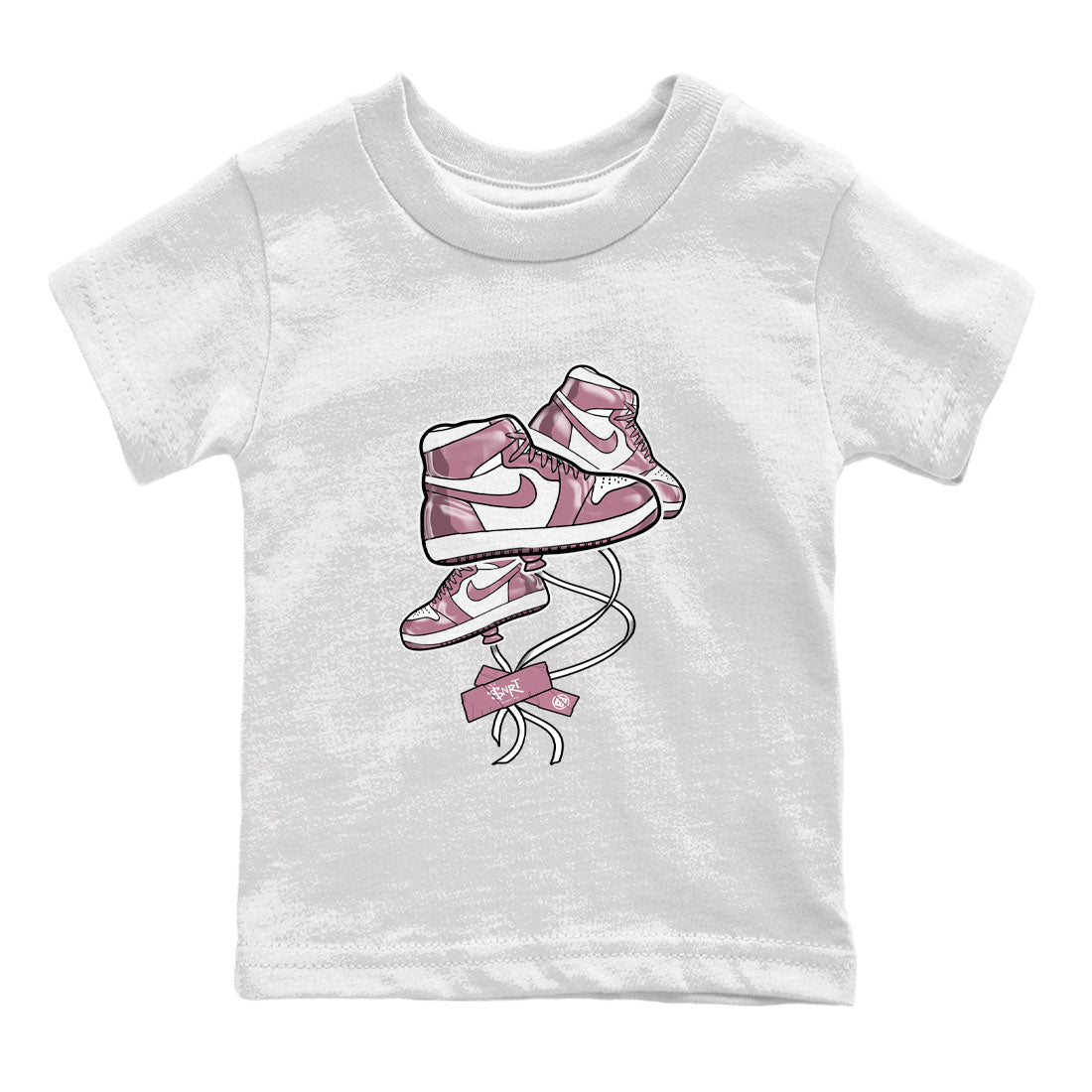 Air Jordan 1 Mauve shirt to match jordans Sneaker Balloon sneaker tees AJ1 Mauve SNRT Sneaker Tees Sneaker Matching Clothing Brand Baby Toddler White 2 T-Shirt
