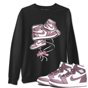 Air Jordan 1 Mauve shirt to match jordans Sneaker Balloon sneaker tees AJ1 Mauve SNRT Sneaker Tees Sneaker Matching Clothing Brand Unisex Sneaker Tee Black 1 T-Shirt