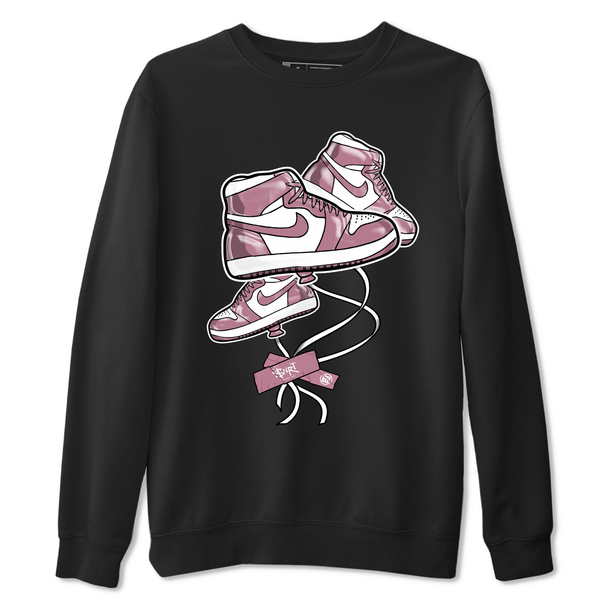 Air Jordan 1 Mauve shirt to match jordans Sneaker Balloon sneaker tees AJ1 Mauve SNRT Sneaker Tees Sneaker Matching Clothing Brand Unisex Sneaker Tee Black 2 T-Shirt