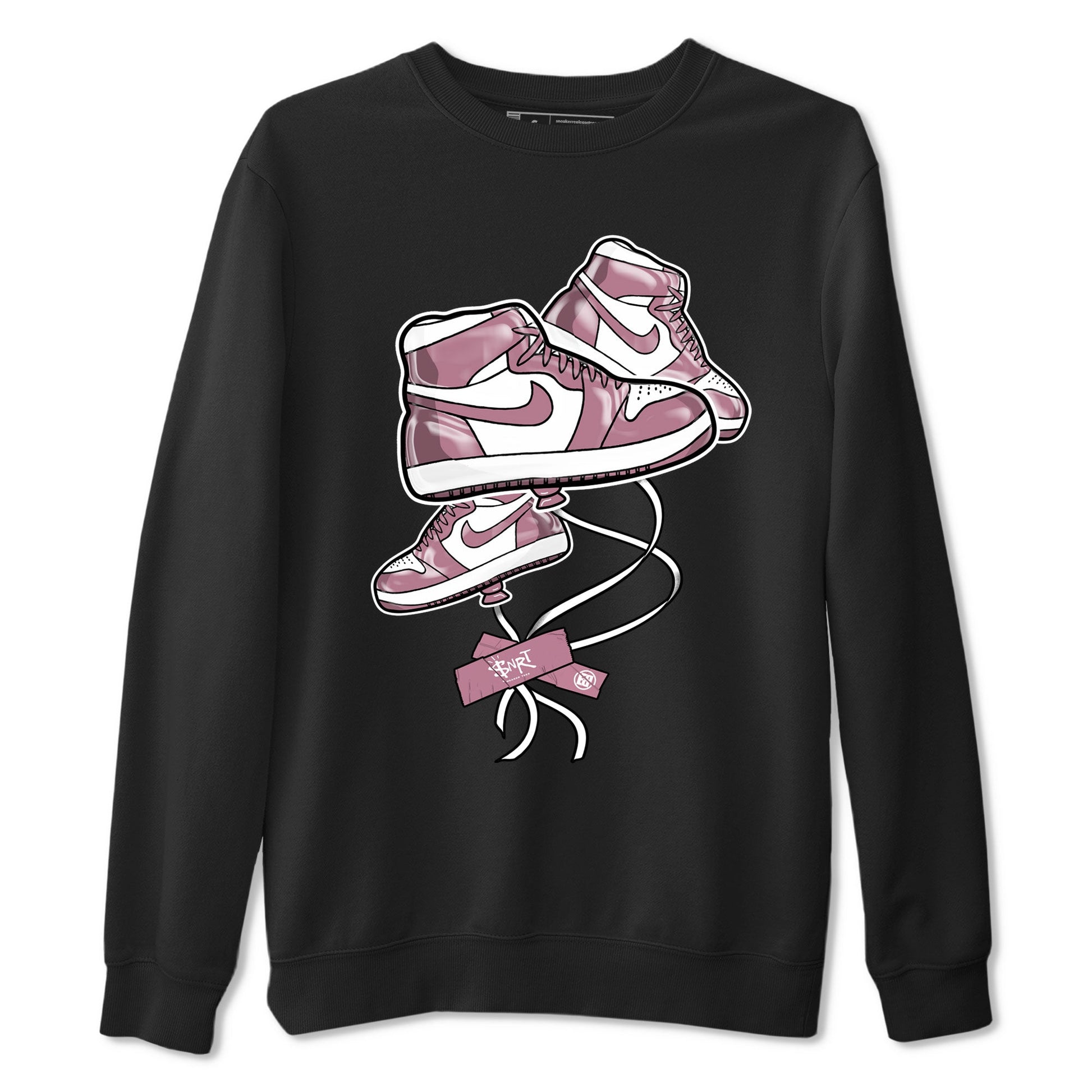 Air Jordan 1 Mauve shirt to match jordans Sneaker Balloon sneaker tees AJ1 Mauve SNRT Sneaker Tees Sneaker Matching Clothing Brand Unisex Sneaker Tee Black 2 T-Shirt