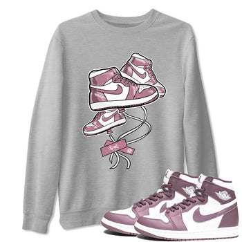 Air Jordan 1 Mauve shirt to match jordans Sneaker Balloon sneaker tees AJ1 Mauve SNRT Sneaker Tees Sneaker Matching Clothing Brand Unisex Sneaker Tee Heather Grey 1 T-Shirt