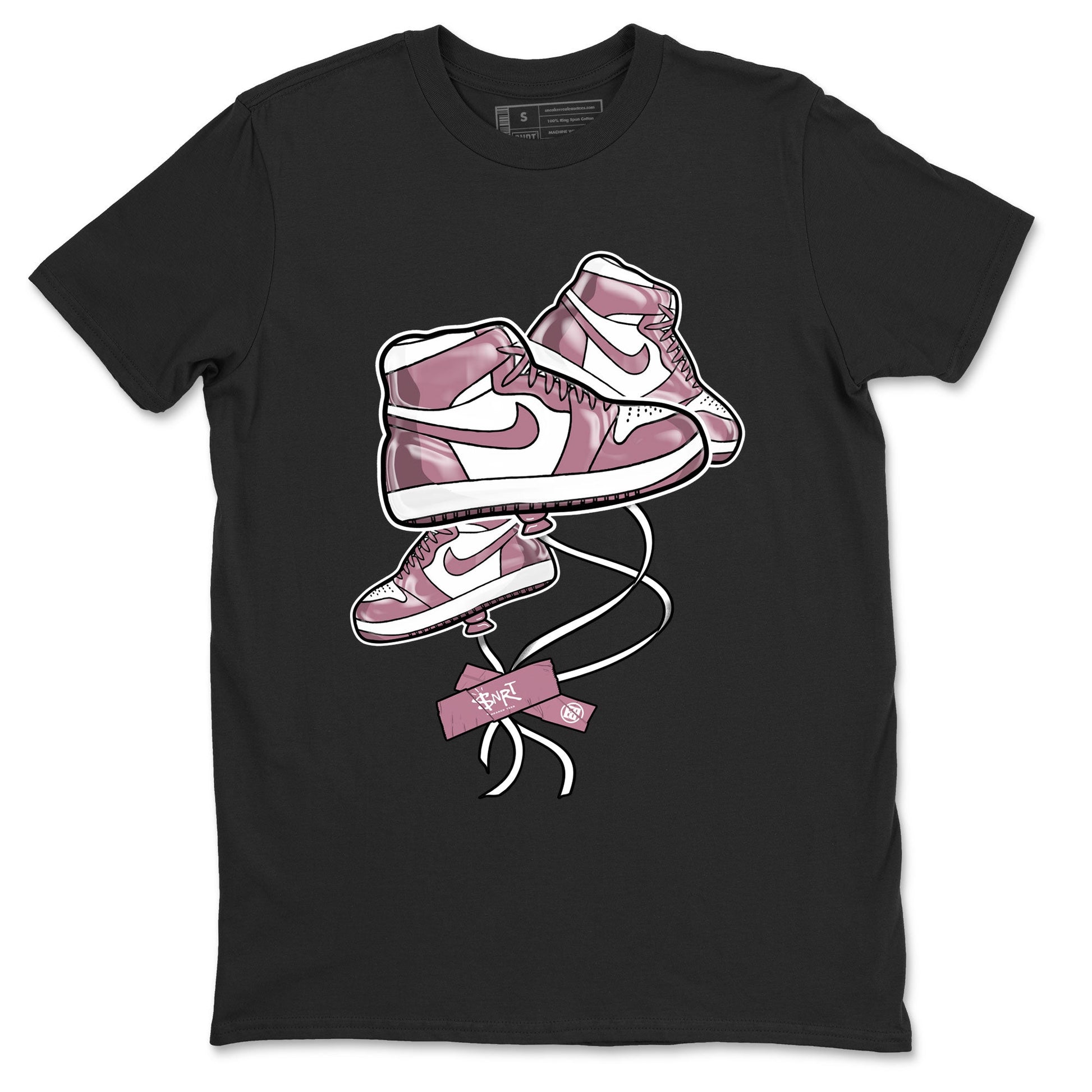 Air Jordan 1 Mauve shirt to match jordans Sneaker Balloon sneaker tees AJ1 Mauve SNRT Sneaker Tees Sneaker Matching Clothing Brand Unisex Sneaker Tee Black 2 T-Shirt