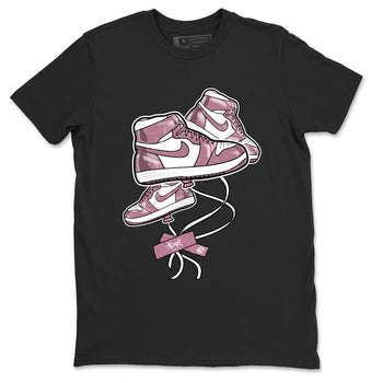 Air Jordan 1 Mauve shirt to match jordans Sneaker Balloon sneaker tees AJ1 Mauve SNRT Sneaker Tees Sneaker Matching Clothing Brand Unisex Sneaker Tee Black 2 T-Shirt