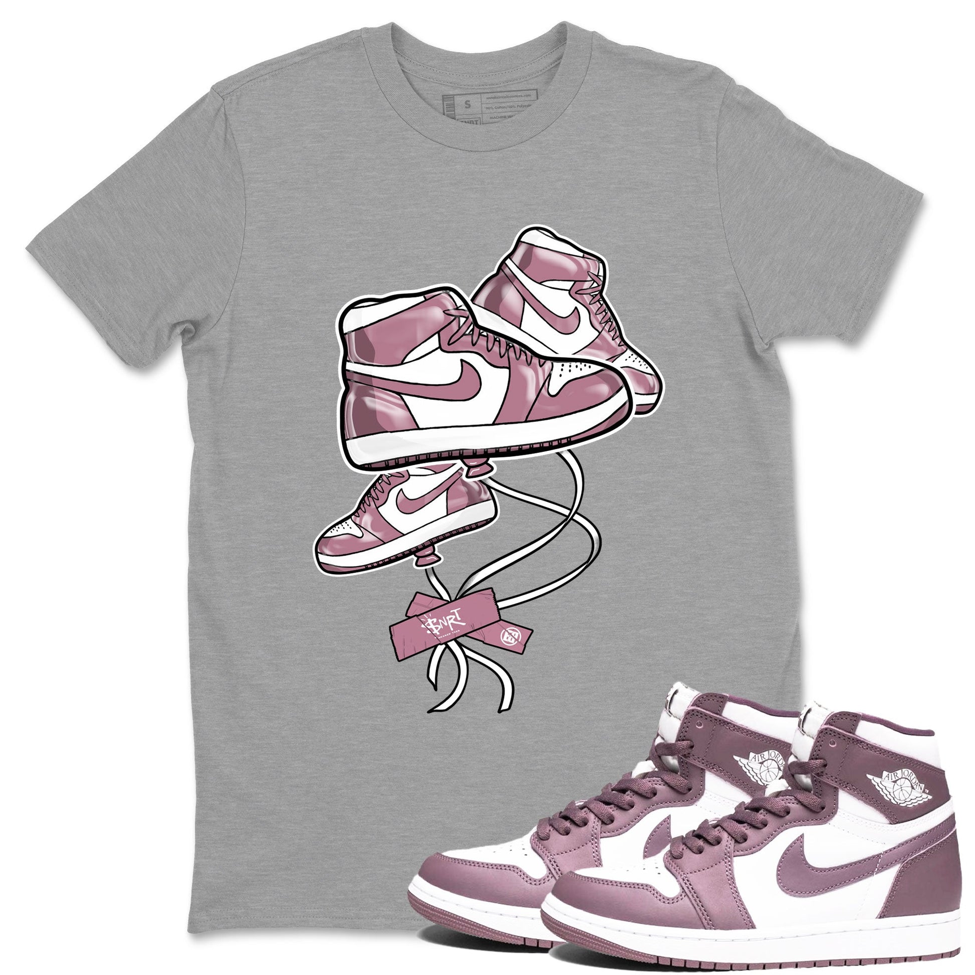 Air Jordan 1 Mauve shirt to match jordans Sneaker Balloon sneaker tees AJ1 Mauve SNRT Sneaker Tees Sneaker Matching Clothing Brand Unisex Sneaker Tee Heather Grey 1 T-Shirt