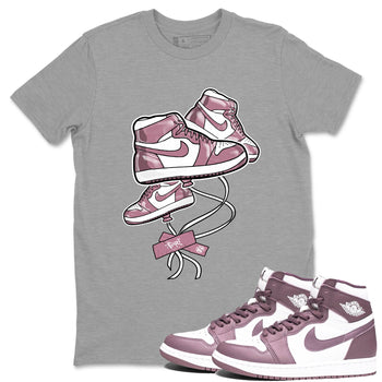 Air Jordan 1 Mauve shirt to match jordans Sneaker Balloon sneaker tees AJ1 Mauve SNRT Sneaker Tees Sneaker Matching Clothing Brand Unisex Sneaker Tee Heather Grey 1 T-Shirt
