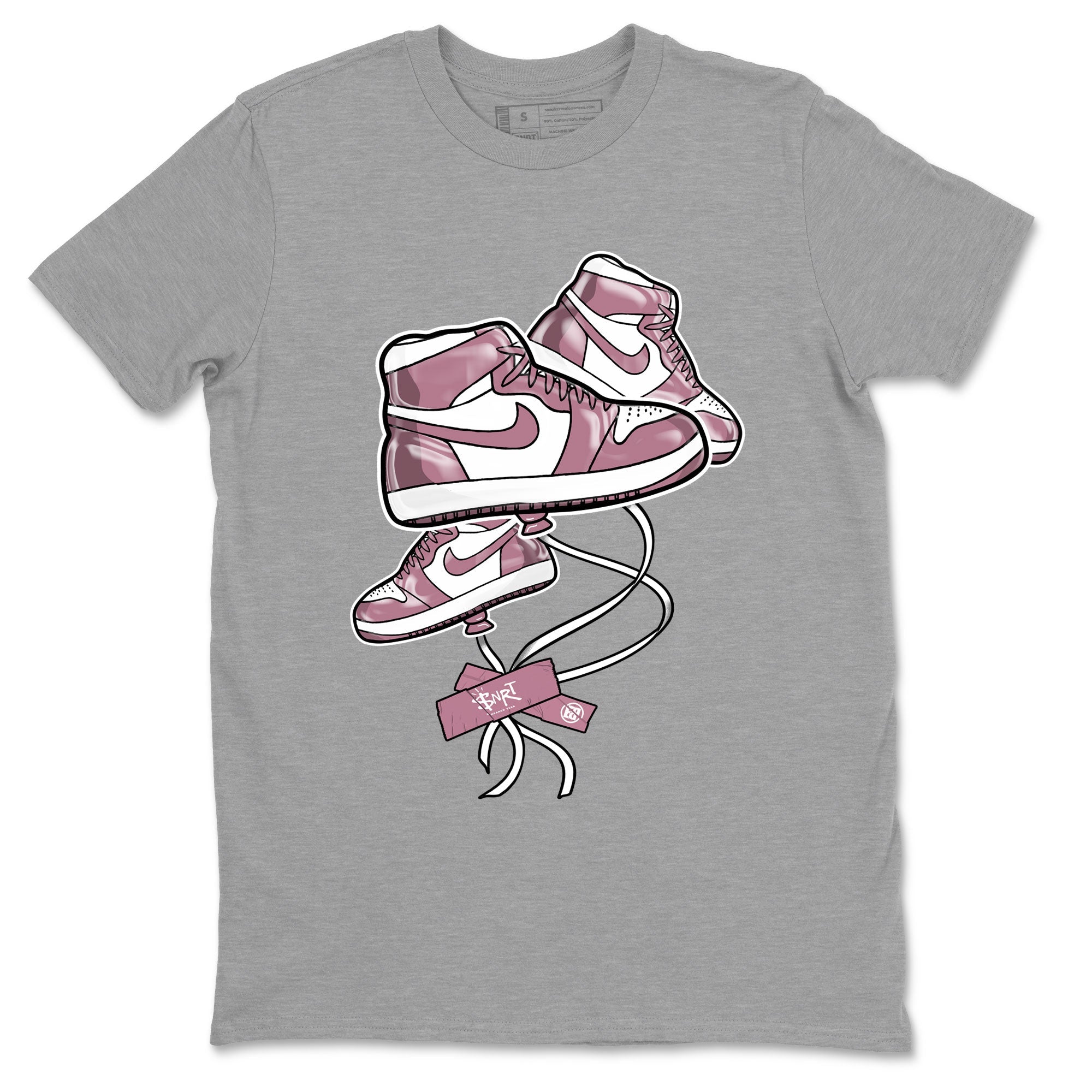 Air Jordan 1 Mauve shirt to match jordans Sneaker Balloon sneaker tees AJ1 Mauve SNRT Sneaker Tees Sneaker Matching Clothing Brand Unisex Sneaker Tee Heather Grey 2 T-Shirt