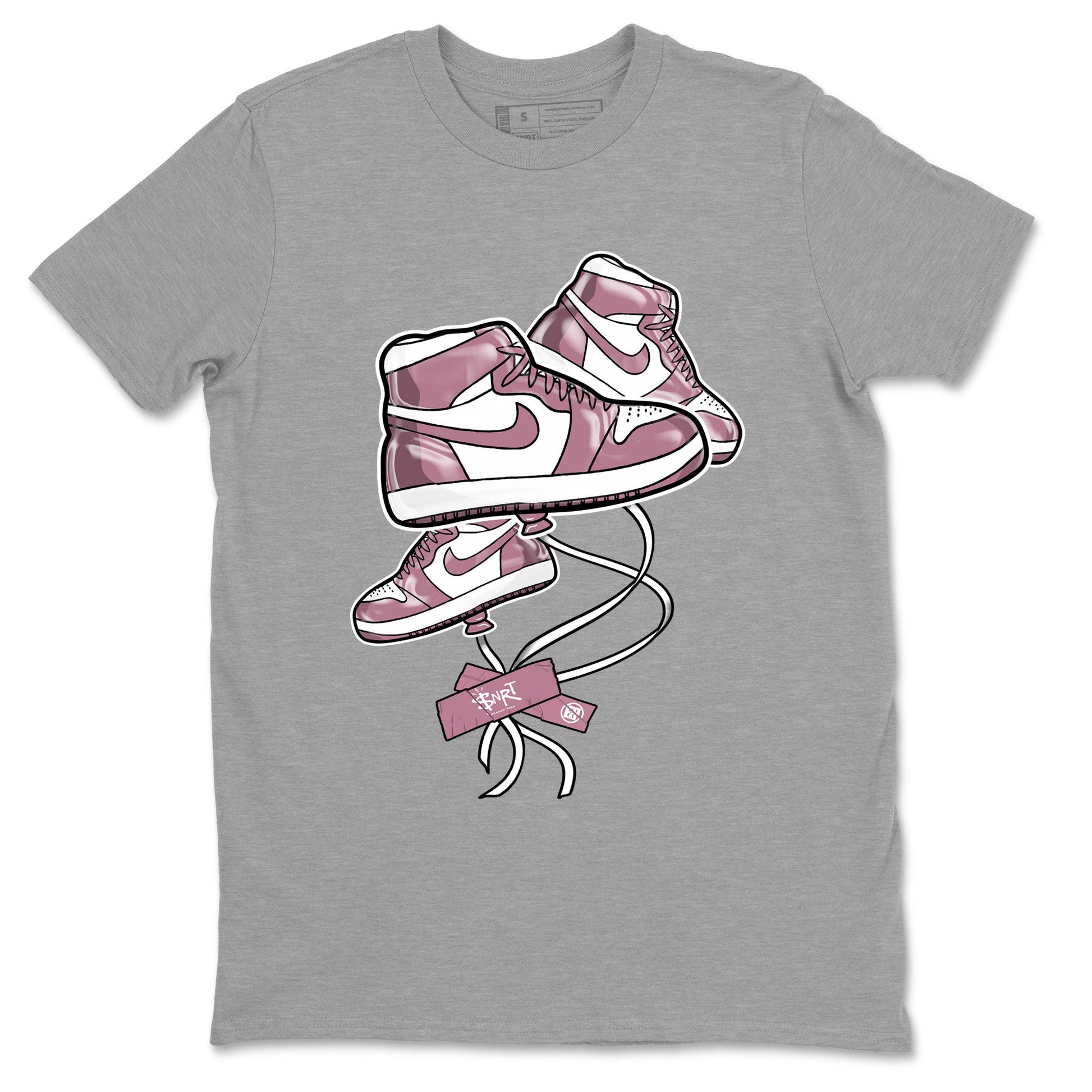 Air Jordan 1 Mauve shirt to match jordans Sneaker Balloon sneaker tees AJ1 Mauve SNRT Sneaker Tees Sneaker Matching Clothing Brand Unisex Sneaker Tee Heather Grey 2 T-Shirt