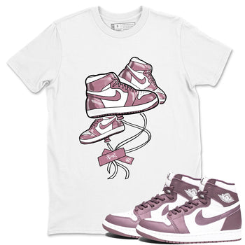 Air Jordan 1 Mauve shirt to match jordans Sneaker Balloon sneaker tees AJ1 Mauve SNRT Sneaker Tees Sneaker Matching Clothing Brand Unisex Sneaker Tee White 1 T-Shirt