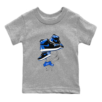 AJ1 Royal Reimagined shirt to match jordans Sneaker Balloon sneaker tees Air Jordan 1 Royal Reimagined SNRT Sneaker Tees Sneaker Matching Clothing Brand Baby Toddler Heather Grey 2 T-Shirt