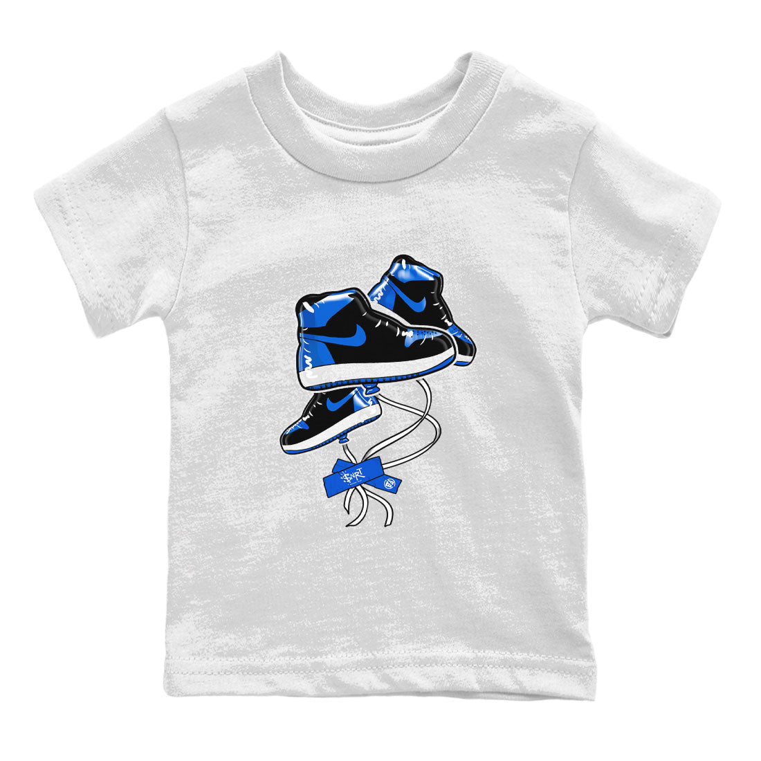 AJ1 Royal Reimagined shirt to match jordans Sneaker Balloon sneaker tees Air Jordan 1 Royal Reimagined SNRT Sneaker Tees Sneaker Matching Clothing Brand Baby Toddler White 2 T-Shirt