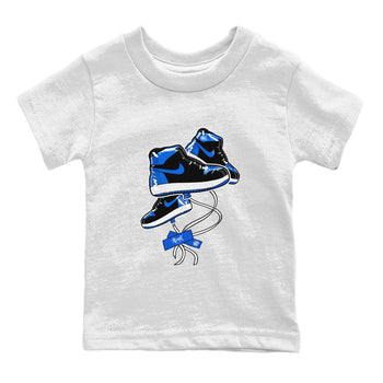AJ1 Royal Reimagined shirt to match jordans Sneaker Balloon sneaker tees Air Jordan 1 Royal Reimagined SNRT Sneaker Tees Sneaker Matching Clothing Brand Baby Toddler White 2 T-Shirt